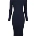 Urban Classics Off Shoulder Rib Kjole Med Lange Ermer