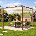 PRIMEYARD 3x3 m pergola, markise, champagnefarget