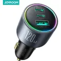 JOYROOM Car charger JR-CCN07 3-Port C to C 120 W (Gray)