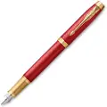 Parker 2143650, Gull, Rød, Fyllesystem med patron, Blå, Messing, Lakk, Rund spiss