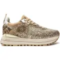 Liu Jo for woman. BF4001TX00701127 Trainers with platform and gold glitter (41), Leather, 3 to 5 cm, Laces, Casual