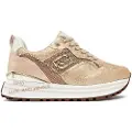 Liu Jo for woman. BF4007TX423S3400 Beige, pink, glitter and sequins maxi trainers (39), 3 to 5 cm, Laces, Casual