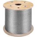 Vevor rustfritt stålkabel 3/16" x 1000 fot, T316 maritim kvalitet terrassekabelrekkverk, 1x19 tråder konstruksjonsflettet flykabel for terrasseskinne lyslenke hengende verandagjerde DIY baluster