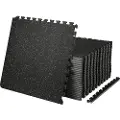 Vevor 25 STK 1/2 tommer tykke treningsgulvmatter, 24" x 24" EVA-skum- og gummitopp sammenlåsende treningsgulvmatter med 100 sq.ft dekning, vanntett gulv for treningspuslespill for treningsstudio, hjem