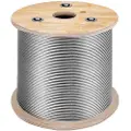 Vevor 3/16 tommers 7x19 rustfritt stål flykabeltrommel 500 fot rustfritt stålkabel T304 ståltau vinsjkabel erstatning (T304)