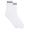 Hugo Boss for man. 50469747 Pack 2 Pair of White Elastic Short Socks (43-46), Homewear, Cotton