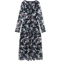 Tom Tailor Printed Mesh Lang Kjole Med Lange Ermer