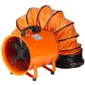 Vevor bærbar ventilator, 406,4 mm kraftig sylindervifte med 10 m kanalslange, 900 W kraftig verkstedblåser 5175 CFM, industriell blåser for suging av støv, røyk, røyk hjem/arbeidsplass