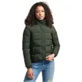 Superdry for woman. W5011178A Short hooded mid-weight jacket green (XS), Casual, Nylon