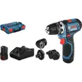 Bosch GSR 12V-15 FC Professional - Drill/driver - trådløs - 2 hastigheter - 1/4 sekskantsokkel, kjoks uten nøkkel 10 mm - 30 N·m - 2 batterier - 12 V
