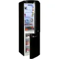 Gorenje Retro Collection ONRK619DBK - Kjøleskap/fryser - bunnfryser - bredde: 60 cm - dybde: 66.1 cm - høyde: 194 cm - 300 liter - Klasse D - svart