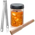 GEFU NATIVO, Grønnsaker, 1 l, Glass, Plast, Rustfritt stål, Tre, Brun, Rustfritt stål, Gjennomsiktig, 1,5 kg
