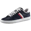 Tommy Hilfiger for man. FM0FM04921 Navy Cupsole Leather Sneakers (42), Flat, Laces, Casual