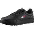 Tommy Hilfiger for man. EM0EM01397 Leather trainers with serrated midsole black (40), Flat, Laces, Casual