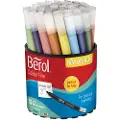 Berol filtspiss fargetusjer, tynn spiss (0,6mm), vaskbar, assorterte farger, eske med 42 stk.