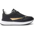 Tommy Hilfiger for woman. FW0FW08248 Trainers Monogram Runner black (39), Leather, 1 to 3 cm, Laces, Casual