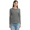 Tom Tailor 1043085 Striped Interlock 3/4-ermet T-skjorte