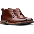 Clarks for man. 26178425 Aldwin Chukka Mid brown leather ankle boots (43), Flat, Laces, Casual
