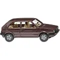 Wiking 004504 H0 Personbil model Volkswagen Golf II, omgivet af brun-met.