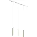 QAZQA Moderne skinnesystem med 3 pendellamper beige og hvit 1-fase - Slimline Keno