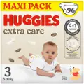 Huggies Extra Care Størrelse 3 Bleier 96 Enheter