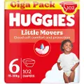 Huggies Little Movers Størrelse 6 Bleier 102 Enheter