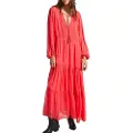Pepe Jeans for woman. PL953437 Bay red dress (S), Casual, Viscose, Long sleeve