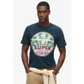 Superdry for man. M1012018A Workwear Gasoline graphic T-shirt navy (XL), Casual, Cotton, Short sleeve