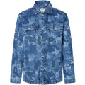 Pepe Jeans for man. PM403040 Eaton Camouflage jacket blue (S), Casual, Denim, Organic Cotton, Sustainable