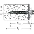 Fischer 562168, Ekspansjonsanker, Betong, Gipsblokk, Murverk, Nylon, Grå, Sinkbelagt stål, Torx