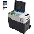 Vevor Bilkjøleskap 50L Kompressor Bærbart Lite Kjøleskap Bil Kjøleskap Fryser Kjøretøy Bil Lastebil RV Båt Mini Elektrisk Kjøler for kjøring Reise Fiske Utendørs og hjemmebruk