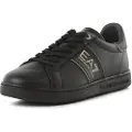 Emporio Armani unisex. X8X102_XK346 Classic Logo Leather Sneakers black (40), Flat, Laces, Casual