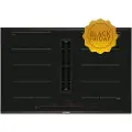 Bosch PXX875D67E - Series | 8 - Induksjonstopp med avtrekkshette - 80 cm - Fleksisoner - Automatisk justering av sugekraft - HomeConnect - 42 db - 622 m3 / t (maks)