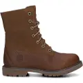 Timberland for woman. TB18328R2421 Leather ankle boots with roll-up upper and warm brown lining (42 W), Flat, Laces, Casual