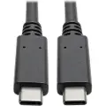 Eaton Corporation Eaton Tripp Lite Series USB-C Cable (M/M) - USB 3.2, Gen 2 (10 Gbps), 5A (100W) Rating, Thunderbolt 3 Compatible, 3 ft. (0.91 m) - USB-kabel - 24 pin USB-C (hann) til 24 pin USB-C (hann) - USB 3.1 Ge
