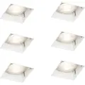 QAZQA Sett med 6 nedfellbare spotter hvite GU10 50 mm uten kant - Oneon