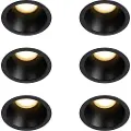 QAZQA Sett med 6 sorte nedfellbare spotter GU10 35 mm IP44 - Dept