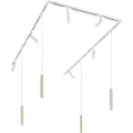 QAZQA Moderne skinnesystem med 6 spotlights og 4 pendellamper beige og hvit 1-fase - Slimline Uzzy Keno