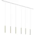 QAZQA Moderne skinnesystem med 6 pendellamper beige med hvitt 1-fase - Slimline Keno