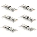 QAZQA Sett med 6 hvite nedfellbare spotlights GU10 70 mm 2-lys uten kant - Oneon