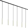 QAZQA Moderne skinnesystem med 6 pendellamper beige og sort 1-fase - Slimline Keno