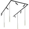 QAZQA Moderne skinnesystem med 6 spotlights og 4 pendellamper beige med sort 1-fase - Slimline Uzzy Keno