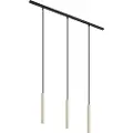 QAZQA Moderne skinnesystem med 3 pendellamper beige med svart 1-fase - Slimline Keno