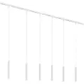 QAZQA Moderne skinnesystem med 6 hvite pendellamper 1-fase - Slimline Keno