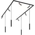 QAZQA Moderne skinnesystem med 6 spotlights og 4 pendellamper mørk bronse 1-fase - Slimline Uzzy Keno