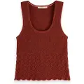 Scotch & Soda Relaxed Fit Pointelle Ermeløs T-skjorte