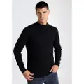 LOIS Jeans for man. 176543126 Black perkins collar jumper (XXL), Casual, Cotton, Long sleeve