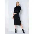LOIS Jeans for woman. 447702367 Black midi knit dress (XS), Casual, Viscose, Long sleeve
