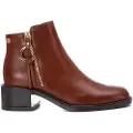 Xti for woman. 14194102-CAMEL Brown ankle boots (39), 3 to 5 cm, Zip, Casual, Imitation leather