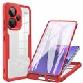 Mtp Products Xiaomi Redmi Note 13 Pro+ 360 Beskyttelse Deksel - Rød / Klar